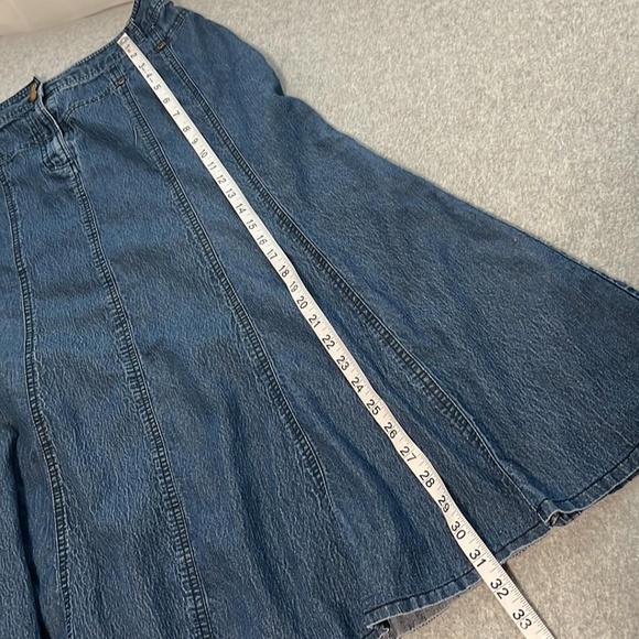 Y2K Midi Denim Skirt Size 12 Long Modest Country - Picture 4 of 11